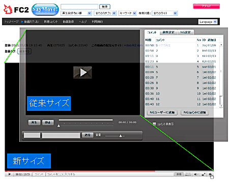 SayMove!】 大画面化した新プレーヤを公開！ - FC2総合インフォメーション